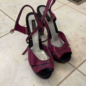 White House Black Market Purple Strappy Heels